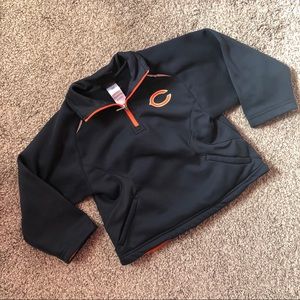 NFL kids BEARS apparel size 4, small BLUE & ORANGE 1/2 neck zipper pullover